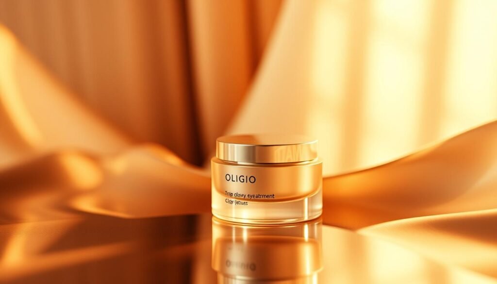 A close-up of a product from the Glowin' Beaute brand, showcasing the Oligio X 原美電波眼周護理. The product is placed on a reflective, metallic surface, bathed in warm, soft lighting. The eye-catching packaging features a modern, minimalist design with clean lines and a soothing, monochromatic color palette. The product itself appears sleek and high-quality, with a subtle sheen that adds to its premium aesthetic. The overall scene conveys a sense of luxury, innovation, and attention to detail, inviting the viewer to imagine the transformative power of this specialized eye treatment. A close-up of a product from the Glowin' Beaute brand, showcasing the Oligio X 原美電波眼周護理. The product is placed on a reflective, metallic surface, bathed in warm, soft lighting. The eye-catching packaging features a modern, minimalist design with clean lines and a soothing, monochromatic color palette. The product itself appears sleek and high-quality, with a subtle sheen that adds to its premium aesthetic. The overall scene conveys a sense of luxury, innovation, and attention to detail, inviting the viewer to imagine the transformative power of this specialized eye treatment.