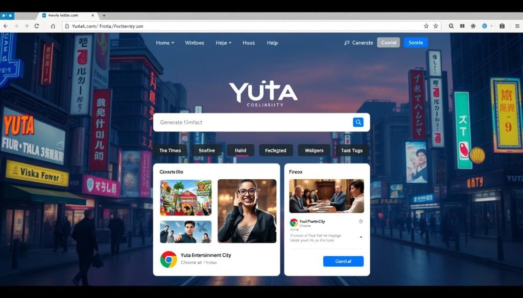 生成圖片：Chrome和Firefox瀏覽器上的優塔娛樂城界面
