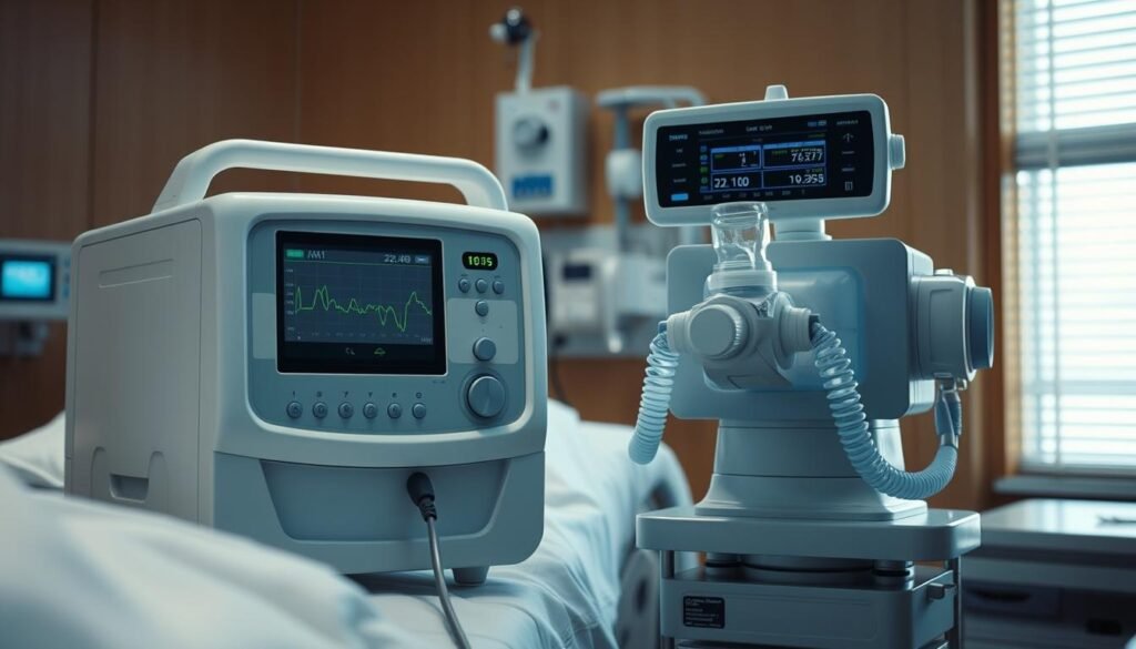 生成圖片：睡眠呼吸機與呼吸機