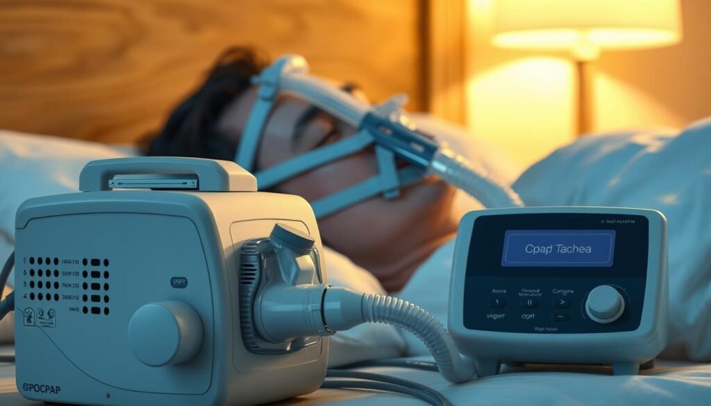 睡眠呼吸機使用示意圖